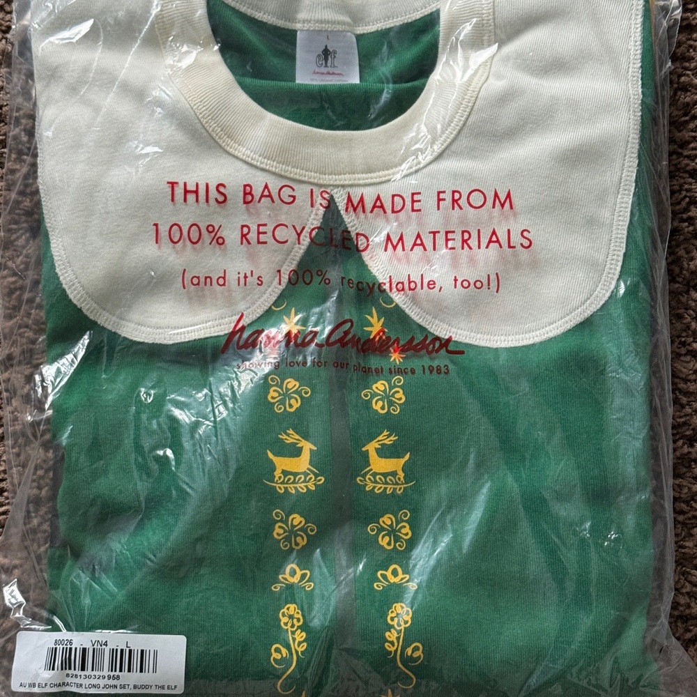 Elf Movie Pajamas Size Large